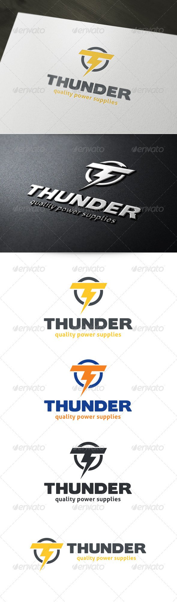 Letter T Thunder Logo Letter T Thunder Logo