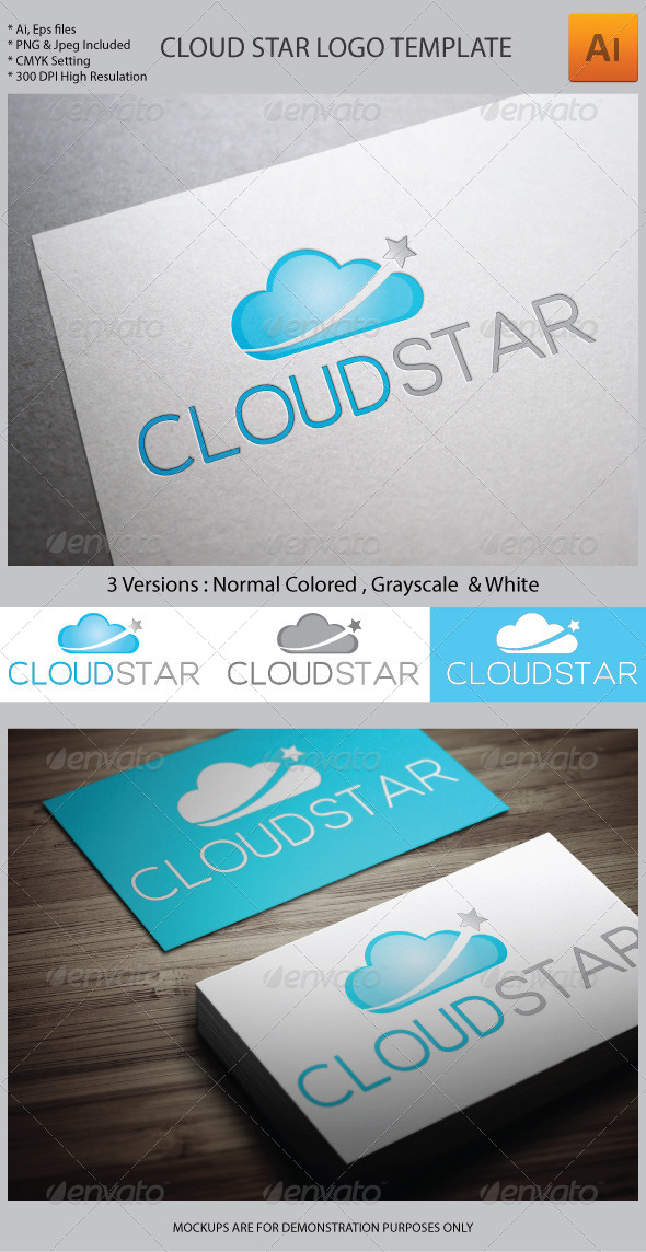 Cloud Star Logo Template