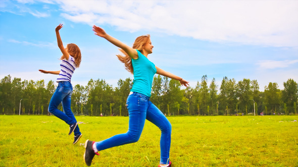 Teens Having Fun on the Meadow Teens Having Fun on the Meadow