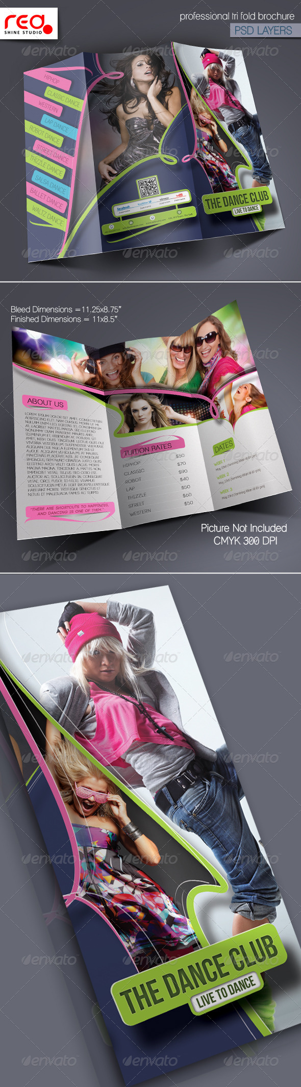 Dance Academy Trifold Brochure Template 2 Dance Academy Trifold Brochure Template 2