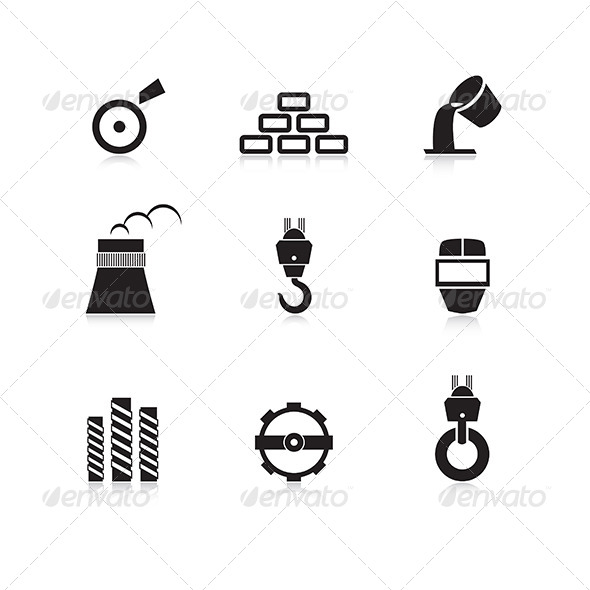 Metal Industry Icon Set Metal Industry Icon Set