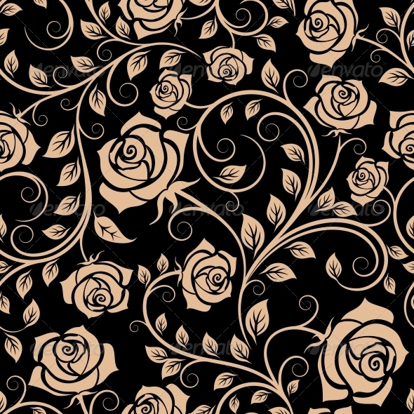 Seamless Pattern with Rose Flowers Seamless Pattern with Rose Flowers