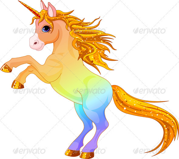 Rainbow colored unicorn