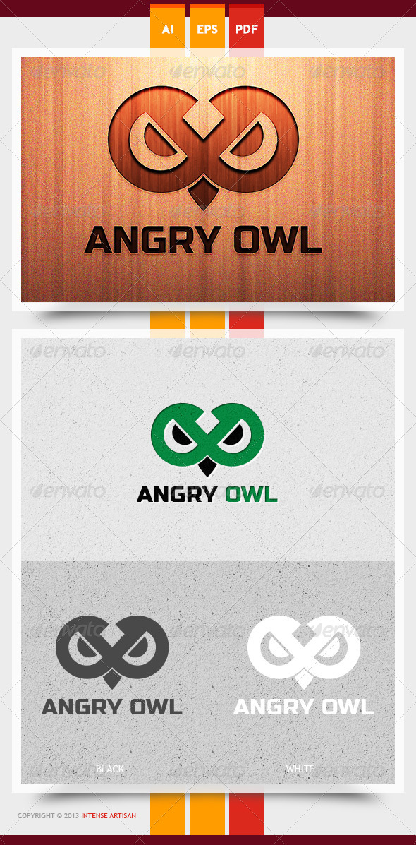 Angry Owl Logo Template Angry Owl Logo Template