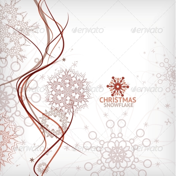 Vintage Christmas Card with Decorative Snowflakes Vintage Christmas Card with Decorative Snowflakes