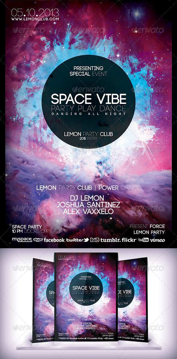 Space Vibe Flyer - Clubs & Parties Events