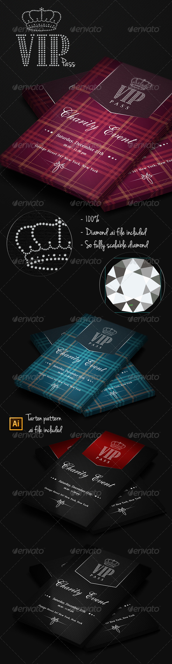VIP Pass - Charity Event - Invitations Cards & Invites