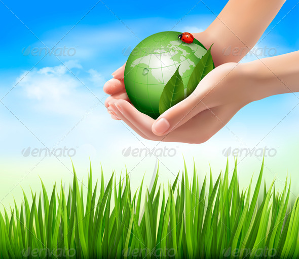 Green World and Leaf have Love Bug in Hands Green World and Leaf have Love Bug in Hands