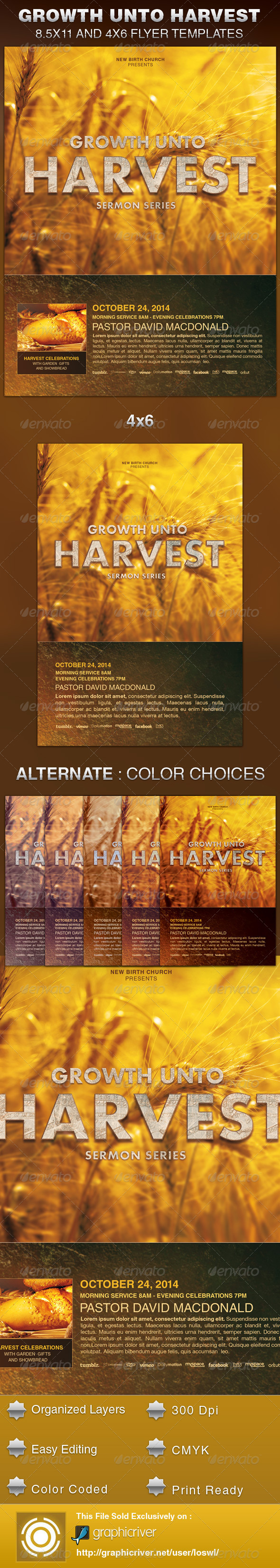 Growth unto Harvest Church Flyer Template - Church Flyers
