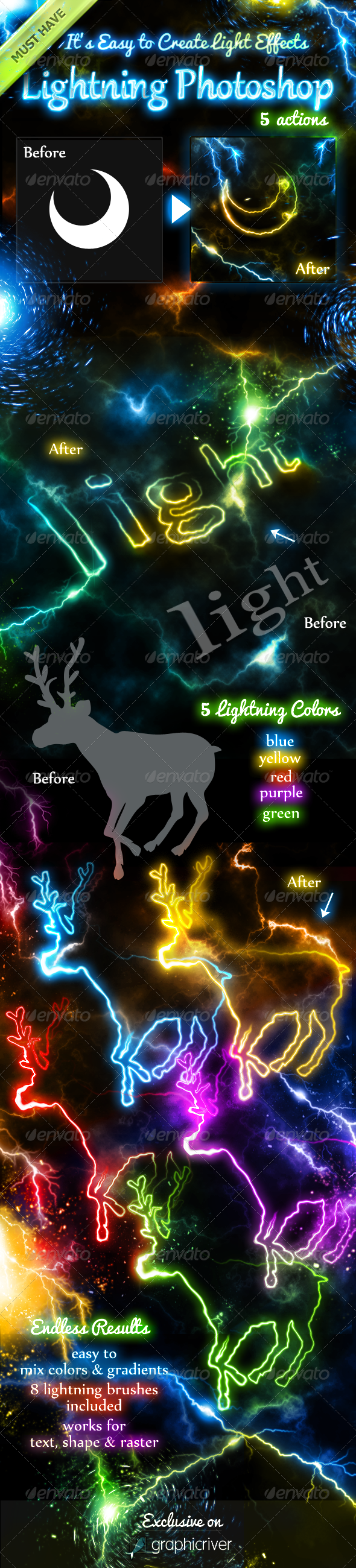 Lightning Light Effects Photoshop Actions