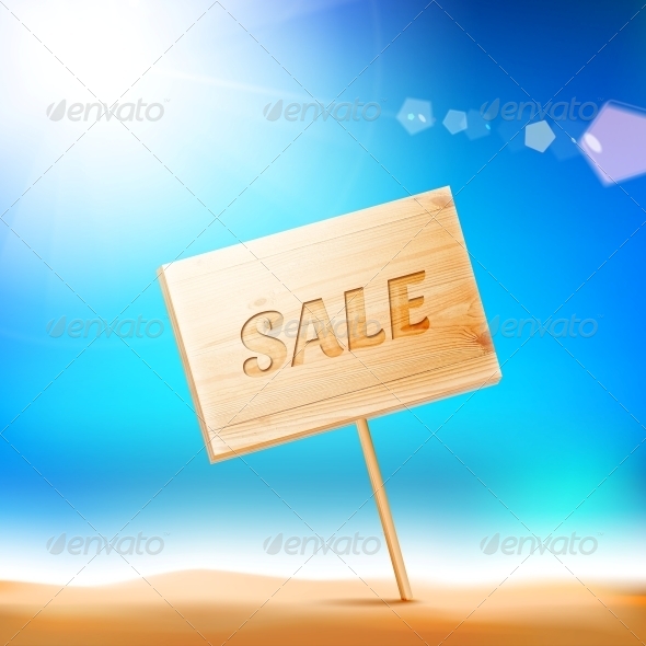 Wooden Board with Sale Text Wooden Board with Sale Text
