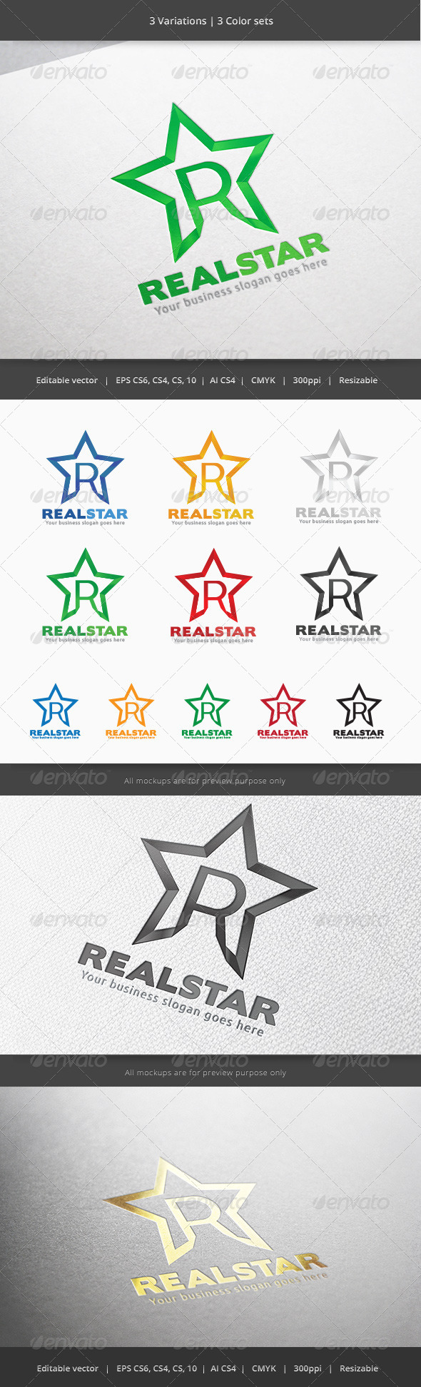Real Star Letter R Logo Real Star Letter R Logo