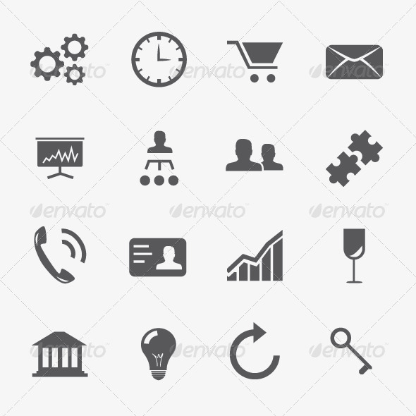 Business and Strategy Icons Vector Set Business and Strategy Icons Vector Set