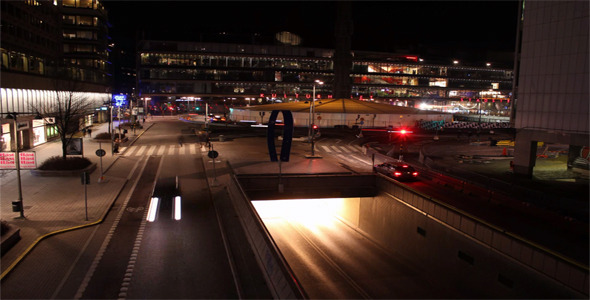 Night Traffic Sergels Torg Time Lapse Night Traffic Sergels Torg Time Lapse
