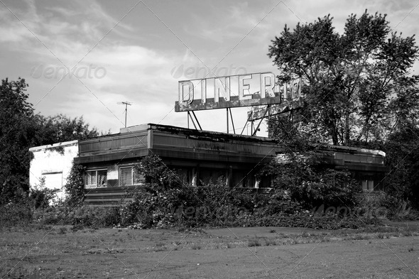 Abandoned roadside diner