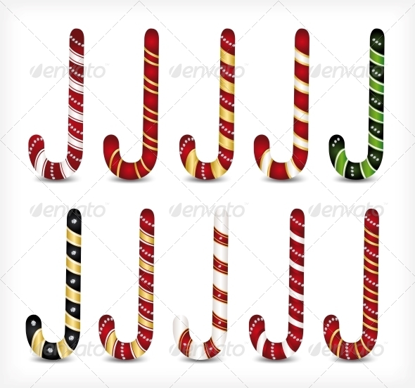 Collection of Various Candy Canes Collection of Various Candy Canes