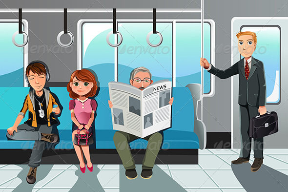 People riding Train People riding Train