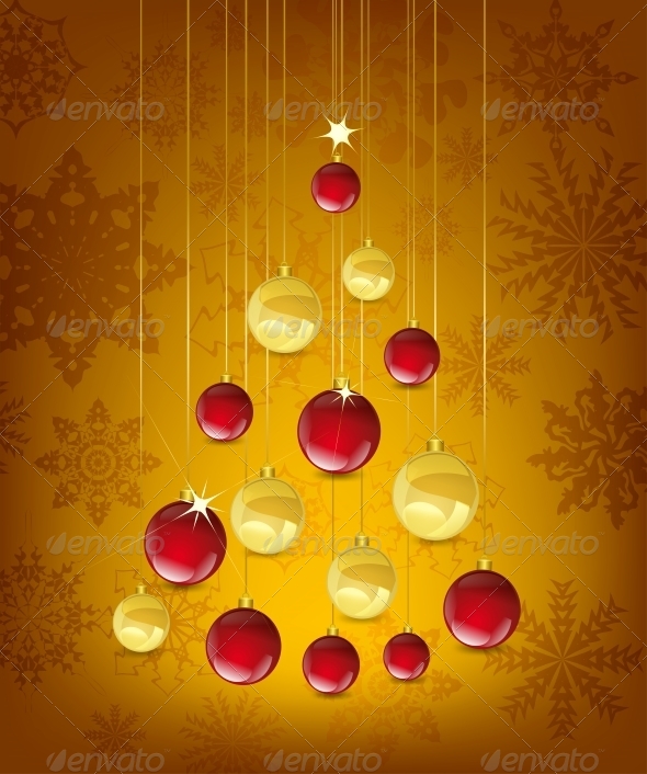 Christmas Card with Tree in the Shape of Balls Christmas Card with Tree in the Shape of Balls