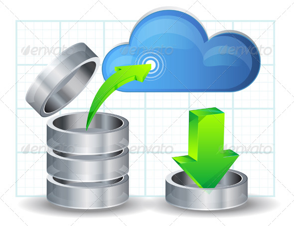Upload Data to Cloud Illustration Upload Data to Cloud Illustration