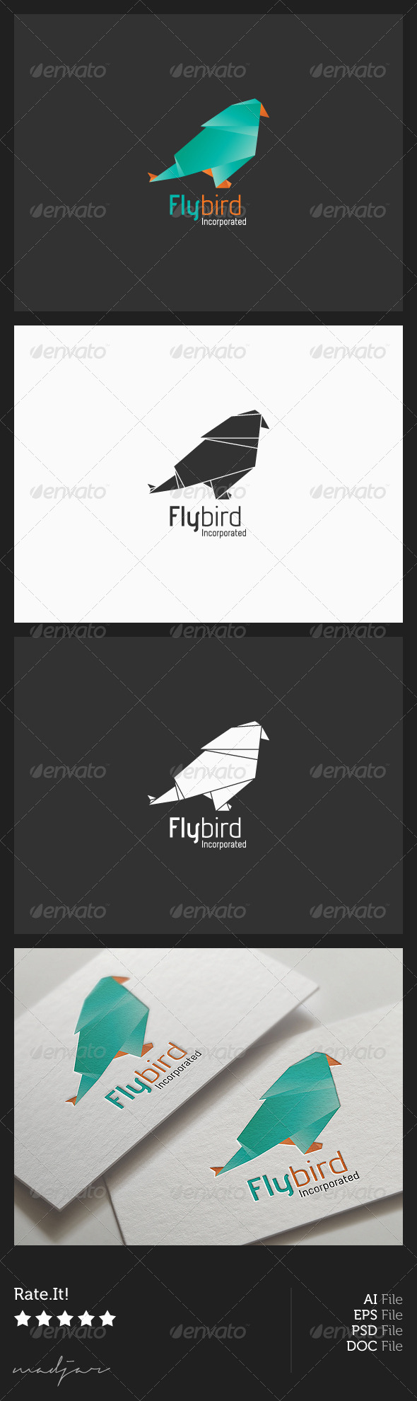 Origami Bird Logo Origami Bird Logo