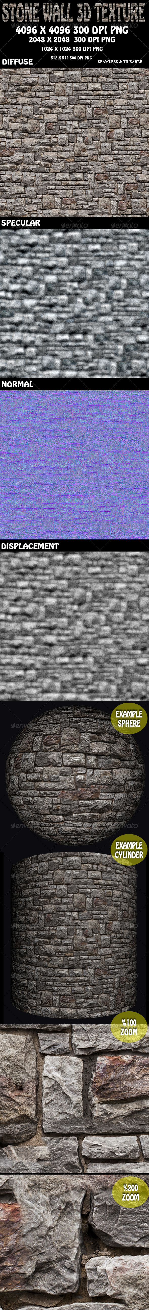 Stone Wall 3D Texture Stone Wall 3D Texture