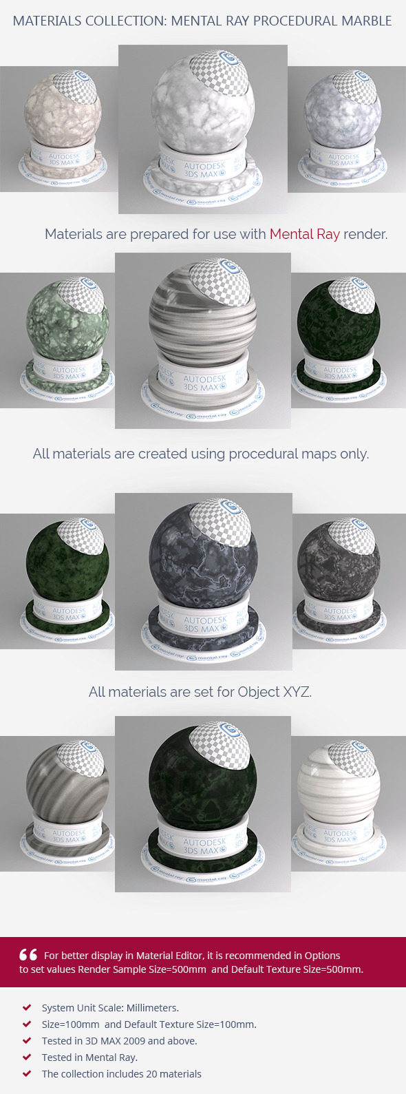 Mental Ray Procedural Marble - 3DOcean Item for Sale