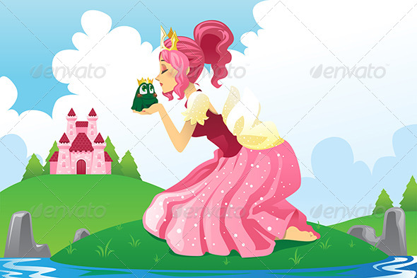 Princess Kissing a Frog Princess Kissing a Frog