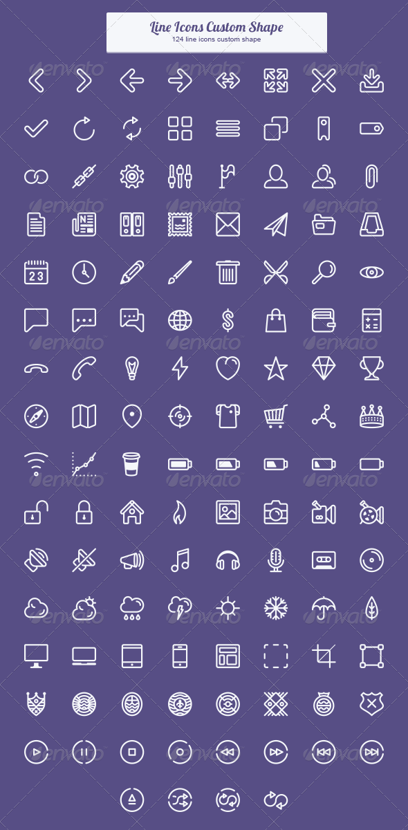 Line Icons Custom Shape Line Icons Custom Shape