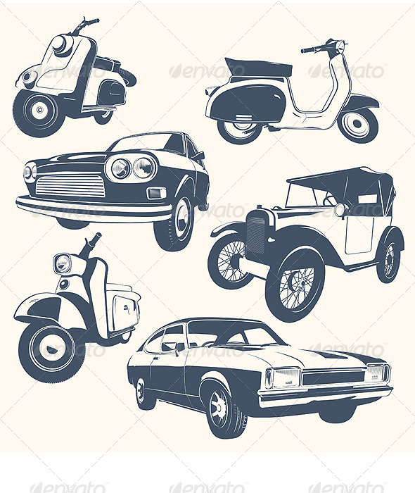 Set of Car & Motorcycle