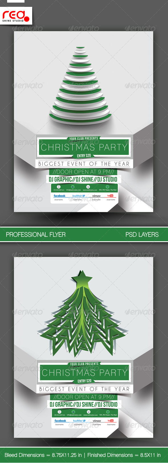 Christmas Party Flyer u0026 Poster Template - 2