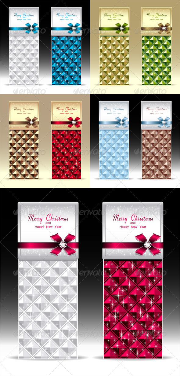 Banners or Gift Card with Bow Geometric Pattern