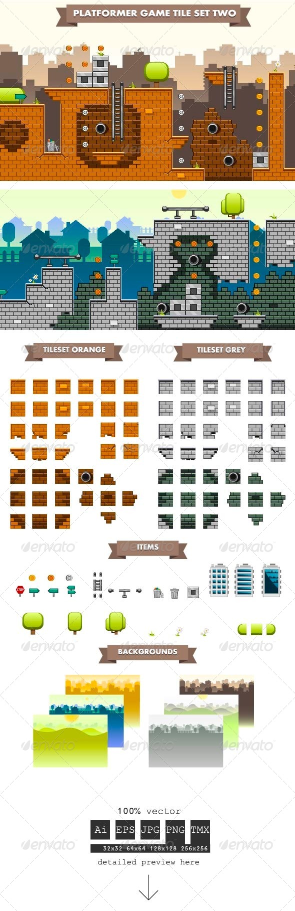 Platformer Game Tile Set Two Platformer Game Tile Set Two