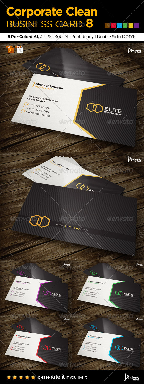 Corporate Clean Business Card 8 Corporate Clean Business Card 8