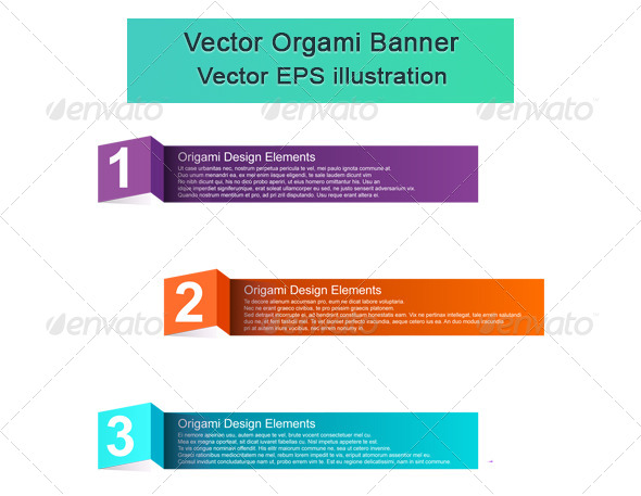 Vector Origami Elements Vector Origami Elements