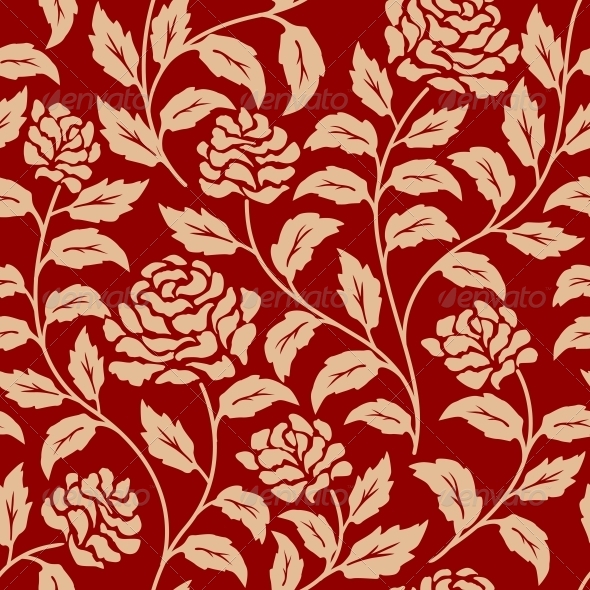 Red Floral Seamless Pattern Red Floral Seamless Pattern