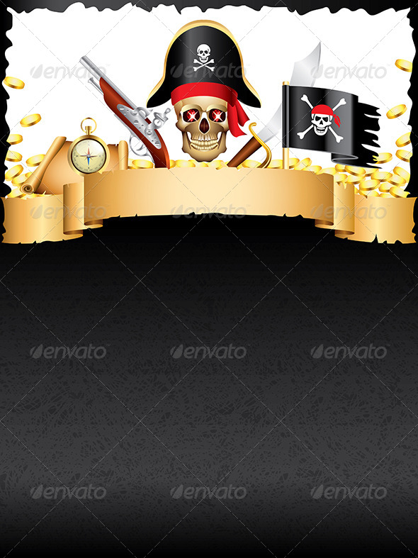 Pirates and Treasures Vector Background Pirates and Treasures Vector Background