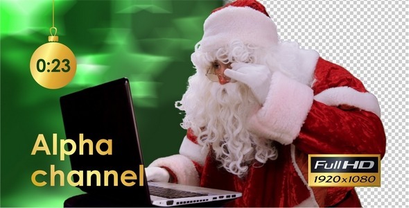 Santa Claus Working On Laptop Santa Claus Working On Laptop