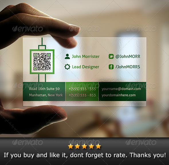 Transparent Green Business Card Transparent Green Business Card