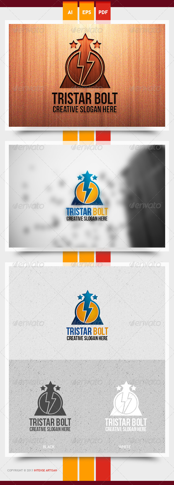 Tristar Bolt Logo Template - Objects Logo Templates