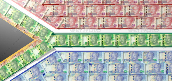 South African Rand Notes Flag