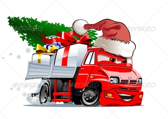 Cartoon Christmas Truck