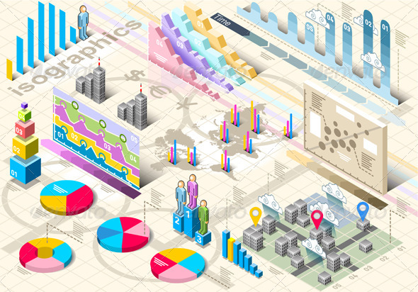 GraphicRiver Isometric Infographic Set Elements 5876358 GraphicRiver Isometric Infographic Set Elements 5876358