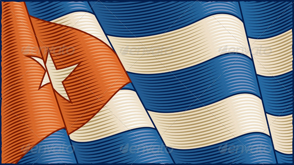 Vintage Cuban Flag Background