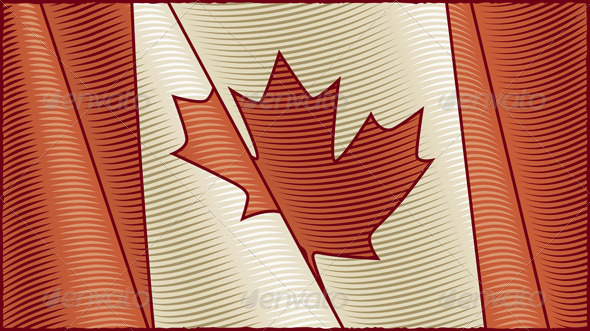 Vintage Canadian Flag Background Vintage Canadian Flag Background