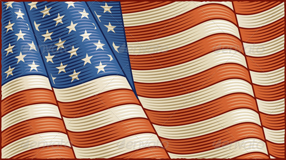 Vintage American Flag Background