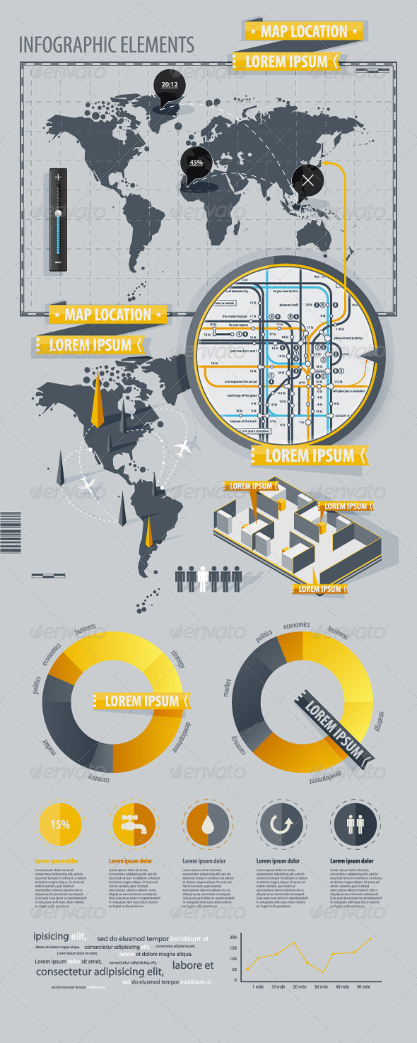 Infographic Elements with world map