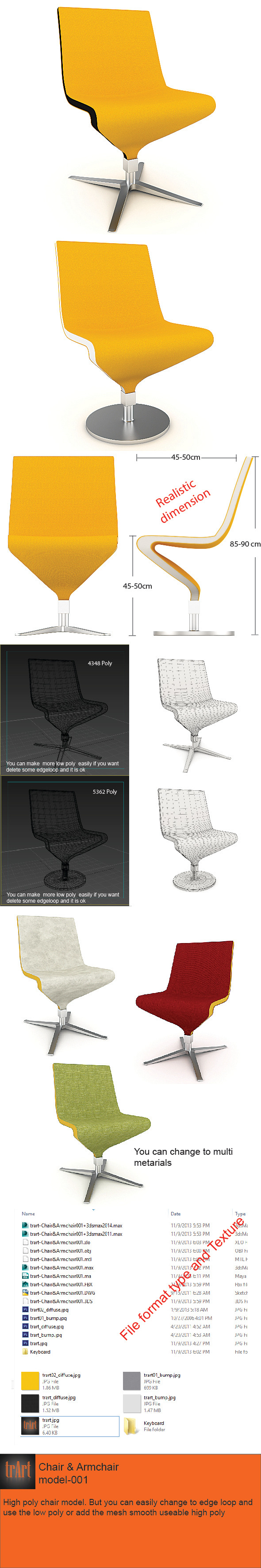 Chair Armchair Realistic model Chair Armchair Realistic model