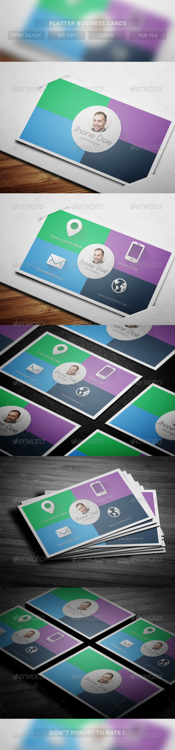 Flat Business Card 3 - Business Cards Print Templates
