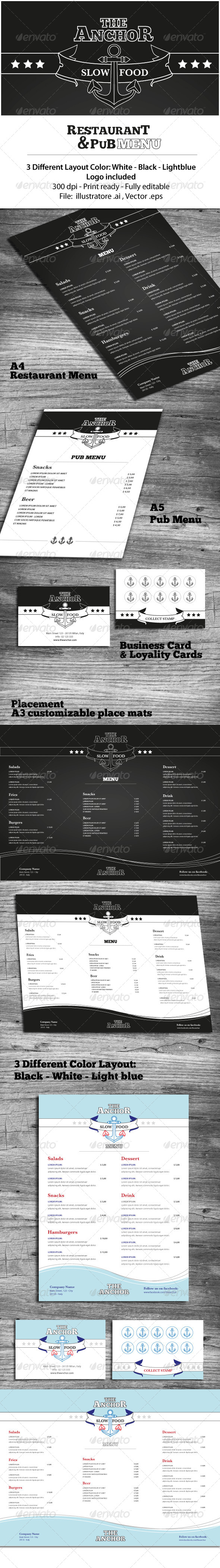 Restaurant & Pub Menu