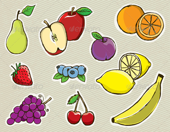 Vector Hand Drawn Fruit